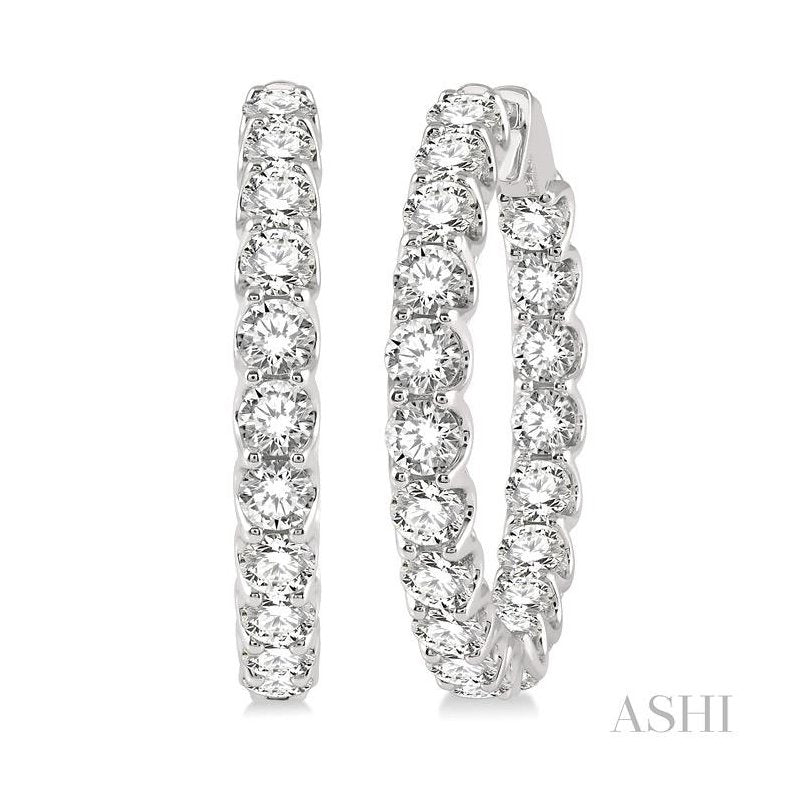 ASHI Inside-Out Diamond Hoop Earrings 622B0PPFGERWG-10.00