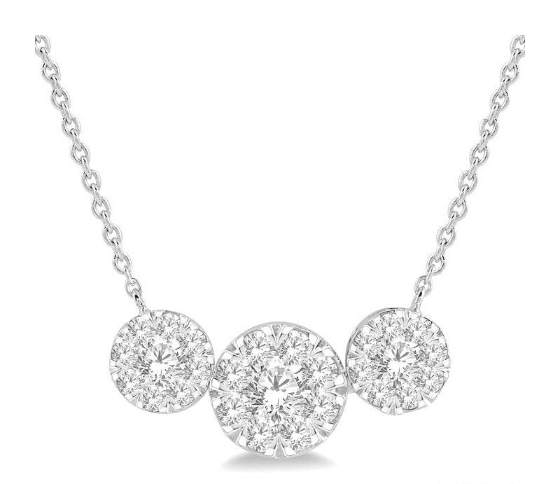 Parkplace Jewelers Round Shape Past Present & Future Lovebright Essential Diamond Necklace 99621PPFVNKWG