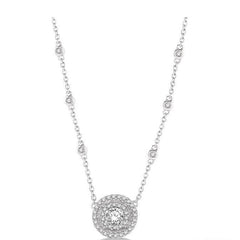 Parkplace Jewelers Round Shape Double Halo Diamond Station Pendant 90005PPFHPDWG