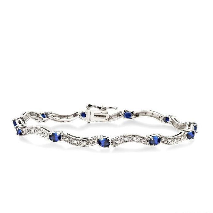 Parkplace Jewelers Oval Shape Gemstone & Diamond Bracelet 76800PPFSSPW