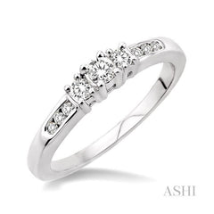ASHI Round Shape Past Present & Future Diamond Engagement Ring 24206PPFXWG-LE