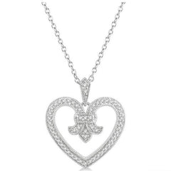 Parkplace Jewelers Heart Shape Fleur De Lis Diamond Fashion Pendant 930L8PPTSPDWG