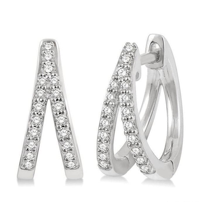 Parkplace Jewelers Split Petite Diamond Huggie Fashion Earrings 673V7PPFSERWG