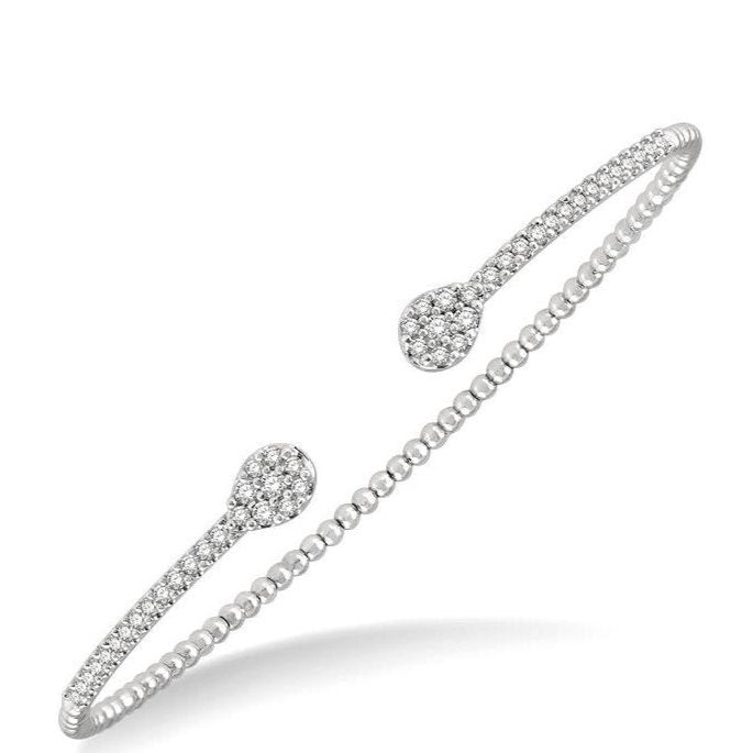 Parkplace Jewelers Stackable Pear Shape Diamond Open Cuff Bangle 799C3PPFGWG-PR
