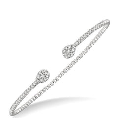 Parkplace Jewelers Stackable Pear Shape Diamond Open Cuff Bangle 799C3PPFGWG-PR