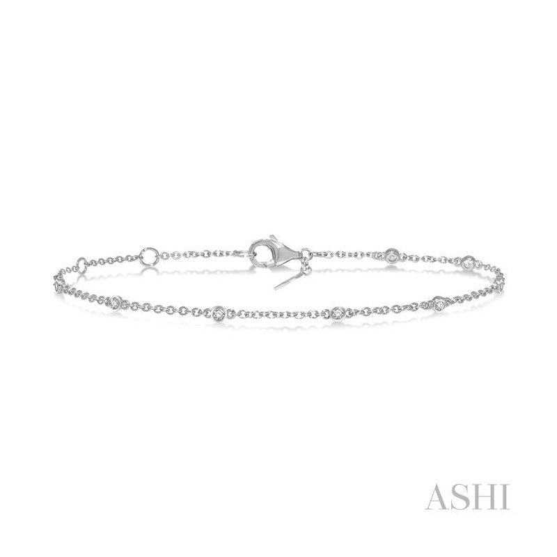 ASHI Diamond Station Chain Bracelet 703C0PPTGWG