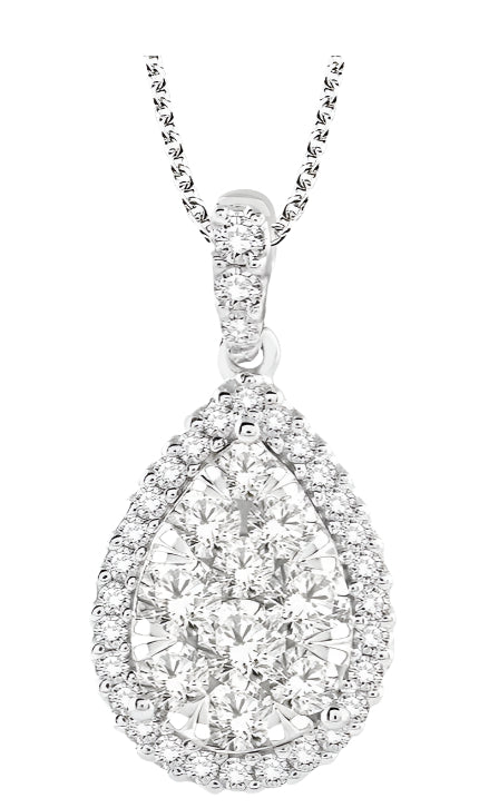 Parkplace Jewelers Pear Shape Halo Lovebright Essential Diamond Pendant 96090PPFVPDWG-2.00