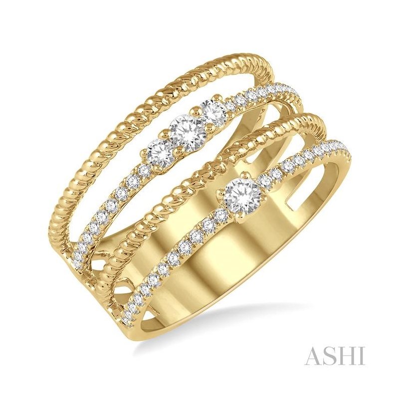 ASHI Diamond Layered Fashion Ring 371A4PPFHYG