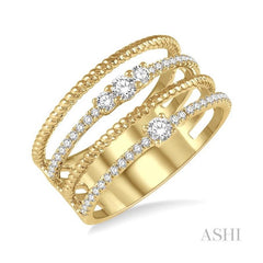 ASHI Diamond Layered Fashion Ring 371A4PPFHYG