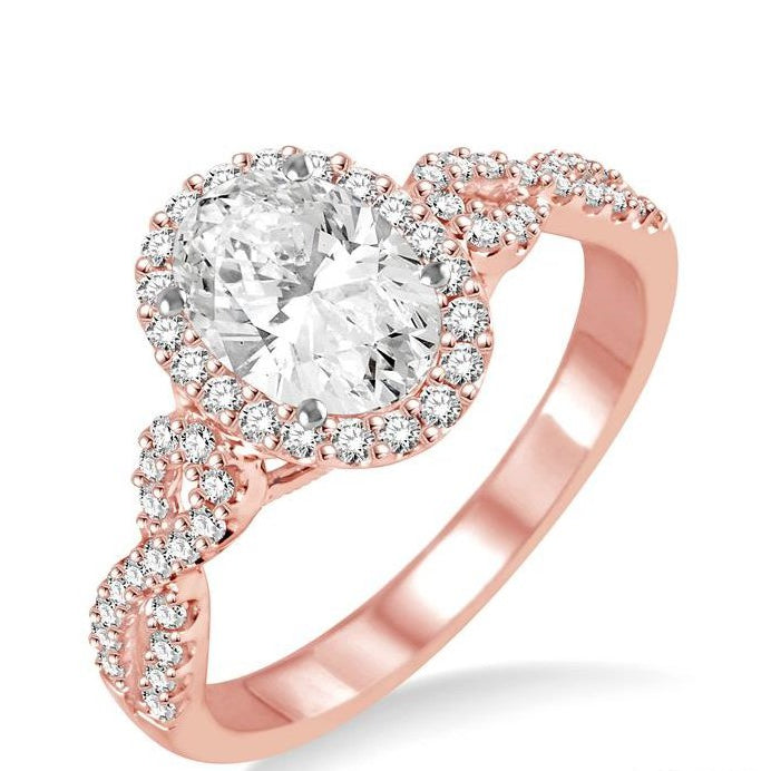 Parkplace Jewelers Oval Shape Semi-Mount Halo Diamond Engagement Ring 245C6PPFGPW-SM