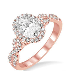 Parkplace Jewelers Oval Shape Semi-Mount Halo Diamond Engagement Ring 245C6PPFGPW-SM