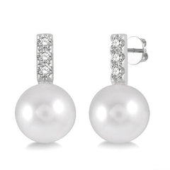 Parkplace Jewelers Pearl & Diamond Fashion Earrings 56038PPFGERWPWG