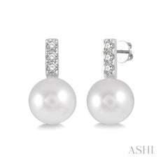 ASHI Pearl & Diamond Fashion Earrings 56038PPFGERWPWG