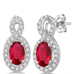 Parkplace Jewelers Oval Shape Gemstone & Halo Diamond Earrings 58507PPTSERRBWG