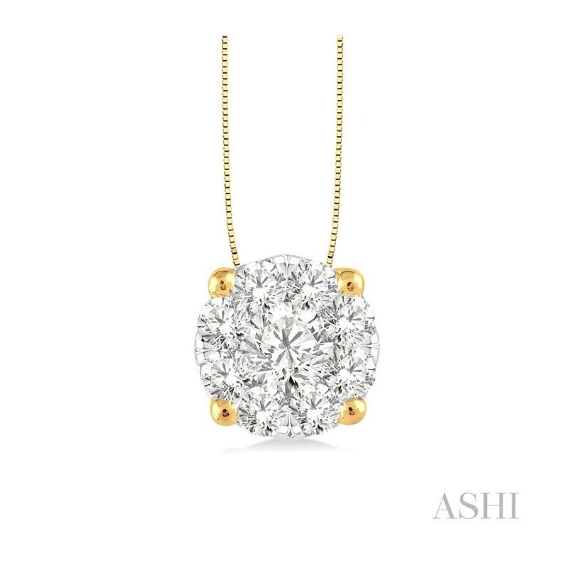 ASHI Round Shape Lovebright Essential Diamond Solitaire Pendant 91753PPFVPDYW