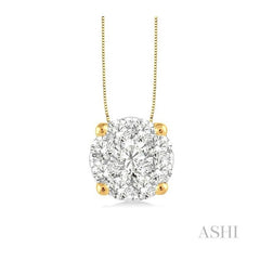 ASHI Round Shape Lovebright Essential Diamond Solitaire Pendant 91753PPFVPDYW