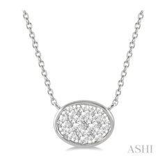 ASHI Oval Shape East-West Lovebright Essential Diamond Pendant 9978UPPFHNKWG