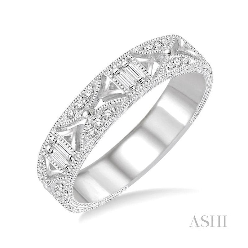 ASHI Stackable Baguette Diamond Fashion Band 35535PPFHWG
