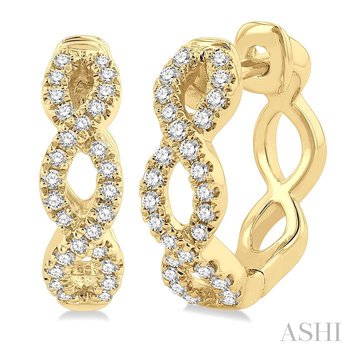 ASHI Swirl Petite Diamond Huggie Fashion Earrings 665W6PPTGERYG