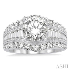 ASHI Round Shape Semi-Mount Diamond Engagement Ring 200A0PPFHWG-SMRD1.45