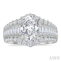 ASHI Oval Shape Semi-Mount Diamond Engagement Ring 200A0PPFVWG-SMOV1.45
