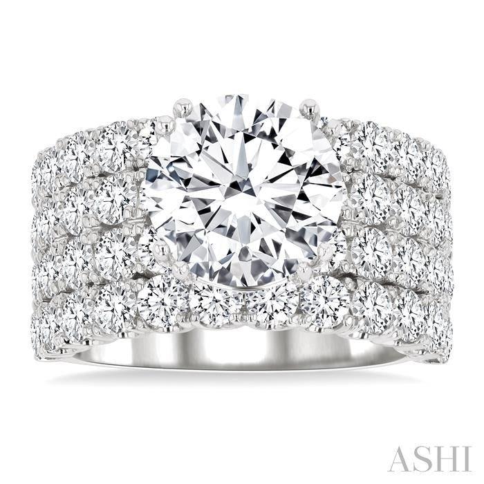 ASHI Round Shape Semi-Mount Diamond Engagement Ring 201M0PPFGWG-SM-2.15