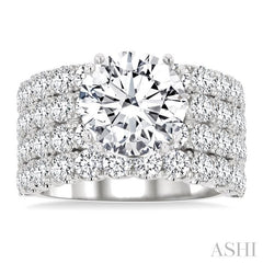 ASHI Round Shape Semi-Mount Diamond Engagement Ring 201M0PPFGWG-SM-2.15