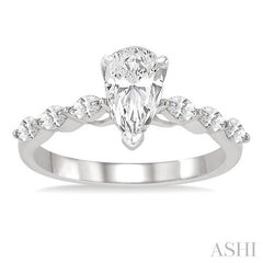ASHI Pear Shape Semi-Mount Diamond Engagement Ring 202K4PPFVWG-SM-PR
