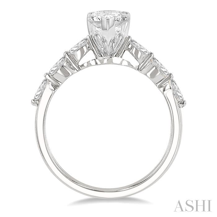 ASHI Pear Shape Semi-Mount Diamond Engagement Ring 202K4PPFVWG-SM-PR
