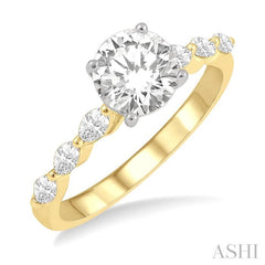 ASHI Round Shape Semi-Mount Diamond Engagement Ring 202K4PPFVYW-SM-RD