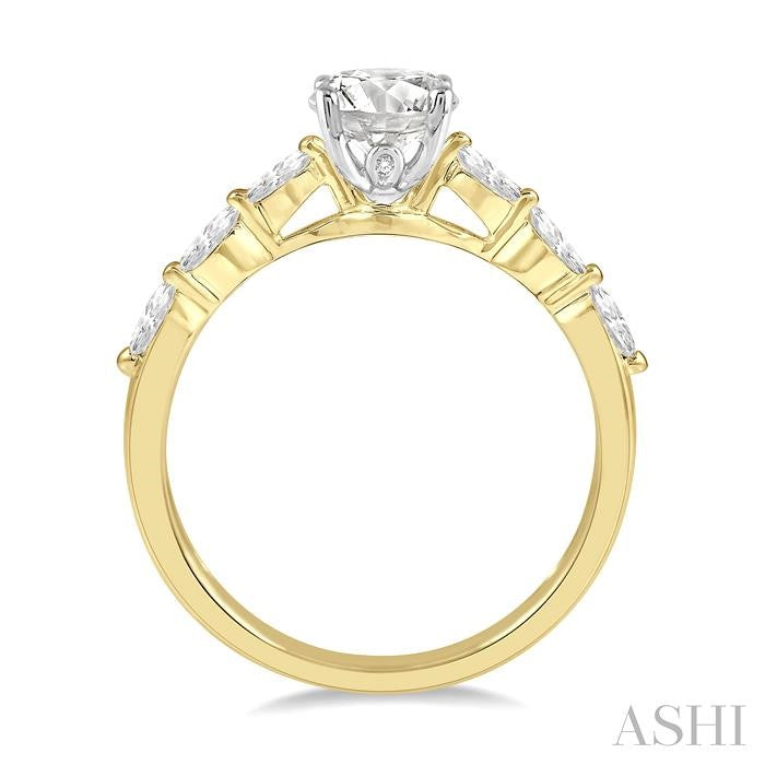 ASHI Round Shape Semi-Mount Diamond Engagement Ring 202K4PPFVYW-SM-RD