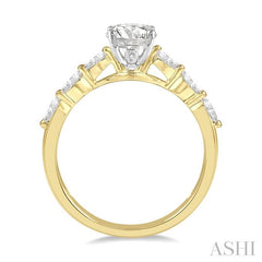 ASHI Round Shape Semi-Mount Diamond Engagement Ring 202K4PPFVYW-SM-RD