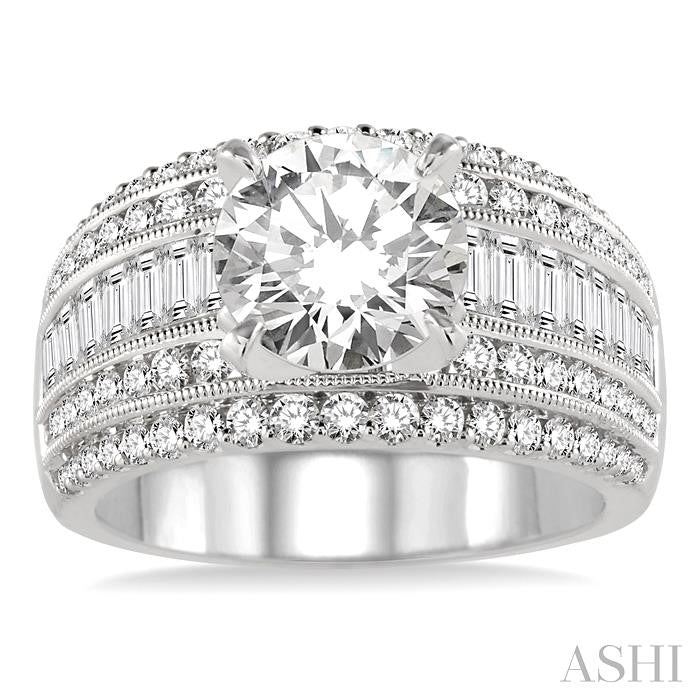 ASHI Round Shape Semi-Mount Diamond Engagement Ring 20300PPFRWG-SM-1.35