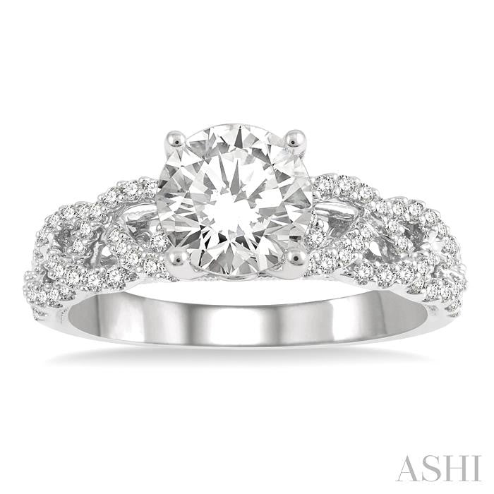 ASHI Round Shape Semi-Mount Diamond Engagement Ring 203J5PPFVWG-SM