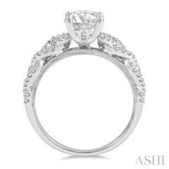 ASHI Round Shape Semi-Mount Diamond Engagement Ring 203J5PPFVWG-SM