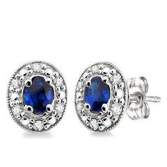 Parkplace Jewelers Oval Shape Gemstone & Diamond Earrings 58198PPTSERSPWG