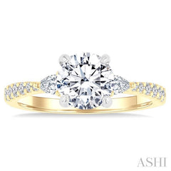 ASHI Round Shape Semi-Mount Diamond Engagement Ring 204M4PPFGYW-SM
