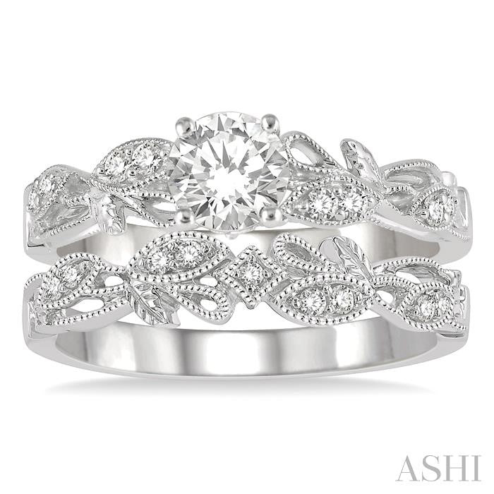 ASHI Round Shape Diamond Wedding Set 208J4PPFHWG-WS