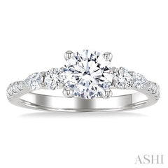 ASHI Round Shape Semi-Mount Diamond Engagement Ring 208M3PPFGWG-SM