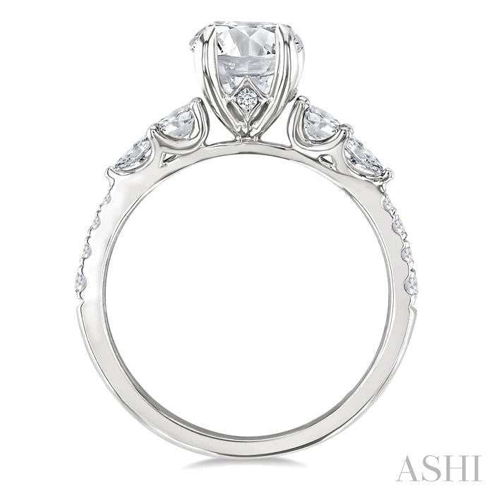 ASHI Round Shape Semi-Mount Diamond Engagement Ring 208M3PPFGWG-SM