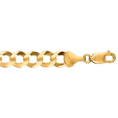 Yellow Gold Diamond Cut/ Textured Comfort Curb Necklace