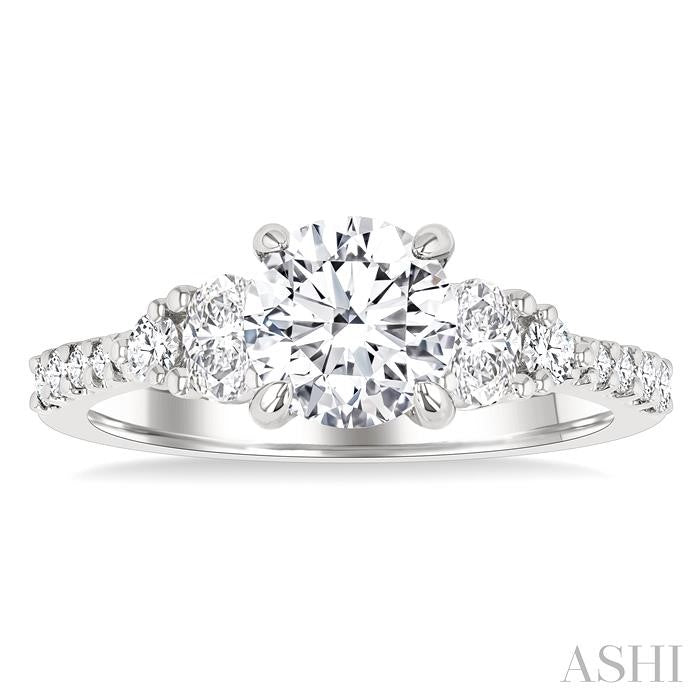 ASHI Round Shape Semi-Mount Diamond Engagement Ring 210M3PPFGWG-SM