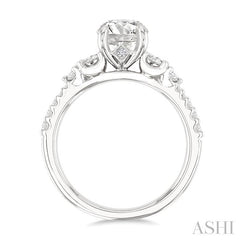 ASHI Round Shape Semi-Mount Diamond Engagement Ring 210M3PPFGWG-SM