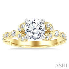 ASHI Round Shape Semi-Mount Diamond Engagement Ring 211M6PPFGYW-SM
