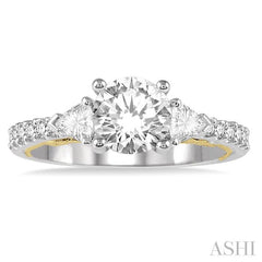 ASHI Round Shape Semi-Mount Diamond Engagement Ring 212F3PPFRWY-SM