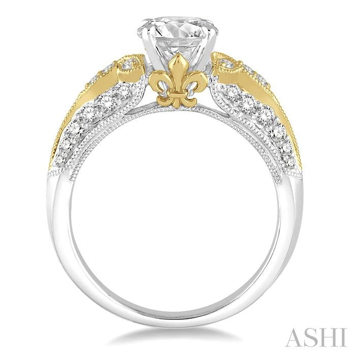 ASHI Round Shape Semi-Mount Diamond Engagement Ring 213E4PPFVWY-SM
