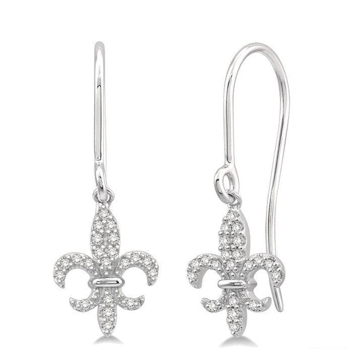 Parkplace Jewelers Fleur De Lis Diamond Fashion Earrings 625A8PPTSERWG