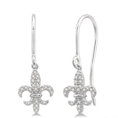 Parkplace Jewelers Fleur De Lis Diamond Fashion Earrings 625A8PPTSERWG