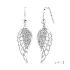 ASHI Silver Angel Wings Diamond Fashion Earrings 87259PPSSSLER