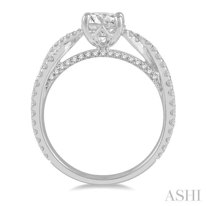 ASHI Oval Shape Semi-Mount Diamond Engagement Ring 216J3PPFHWG-SM